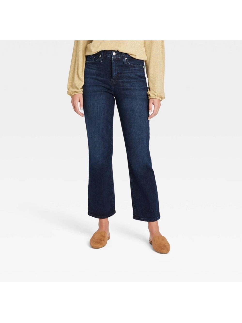 Dark Indigo High-Rise Straight Jeans - Women